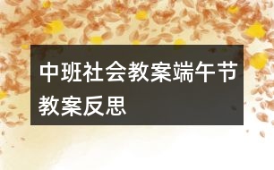 中班社會教案端午節(jié)教案反思