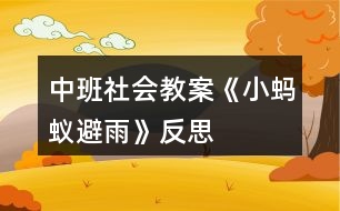 中班社會(huì)教案《小螞蟻避雨》反思