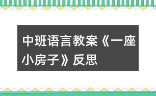 中班語(yǔ)言教案《一座小房子》反思