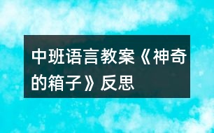 中班語(yǔ)言教案《神奇的箱子》反思