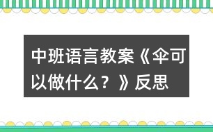 中班語言教案《傘可以做什么？》反思