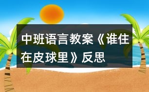 中班語言教案《誰住在皮球里》反思