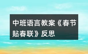 中班語言教案《春節(jié)貼春聯(lián)》反思