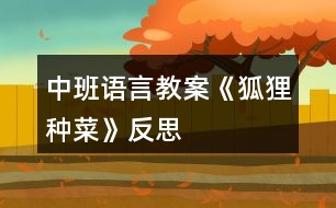 中班語(yǔ)言教案《狐貍種菜》反思