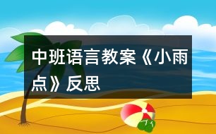 中班語言教案《小雨點》反思