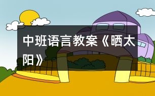 中班語言教案《曬太陽》