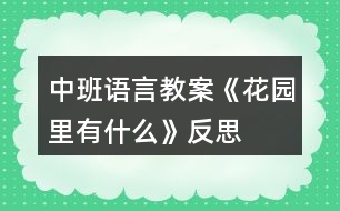 中班語(yǔ)言教案《花園里有什么》反思