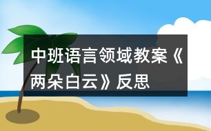 中班語言領域教案《兩朵白云》反思