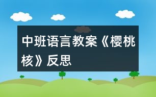 中班語言教案《櫻桃核》反思