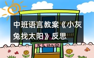 中班語言教案《小灰兔找太陽》反思