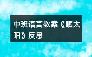 中班語言教案《曬太陽》反思