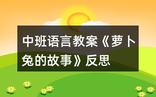 中班語(yǔ)言教案《蘿卜兔的故事》反思