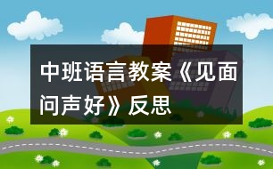 中班語言教案《見面問聲好》反思