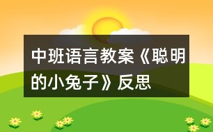 中班語(yǔ)言教案《聰明的小兔子》反思