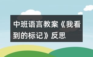 中班語言教案《我看到的標記》反思