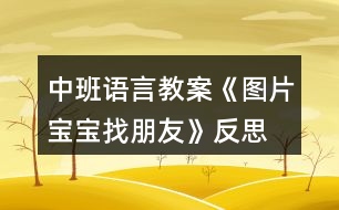 中班語(yǔ)言教案《圖片寶寶找朋友》反思