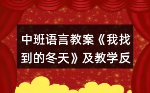 中班語言教案《我找到的冬天》及教學反思