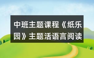 中班主題課程《紙樂園》主題活語言閱讀區(qū)建構區(qū)