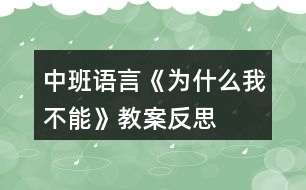 中班語(yǔ)言《為什么我不能》教案反思