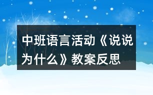 中班語言活動《說說為什么》教案反思