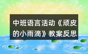 中班語言活動(dòng)《頑皮的小雨滴》教案反思