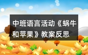 中班語言活動《蝸牛和蘋果》教案反思