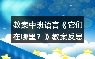 教案中班語言《它們在哪里？》教案反思