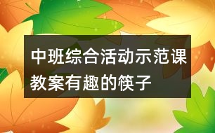 中班綜合活動示范課教案有趣的筷子