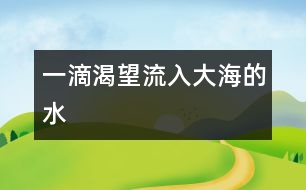 一滴渴望流入大海的水