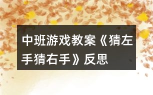 中班游戲教案《猜左手、猜右手》反思