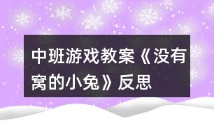 中班游戲教案《沒(méi)有窩的小兔》反思