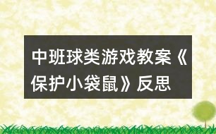 中班球類游戲教案《保護(hù)小袋鼠》反思