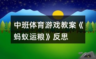 中班體育游戲教案《螞蟻運(yùn)糧》反思