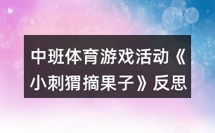 中班體育游戲活動《小刺猬摘果子》反思