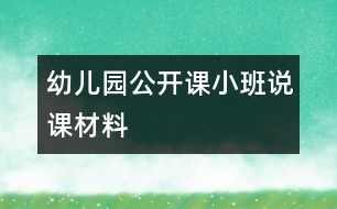 幼兒園公開課小班說課材料