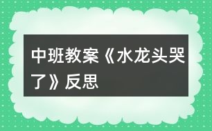 中班教案《水龍頭哭了》反思