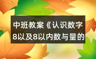 中班教案《認識數(shù)字8以及8以內數(shù)與量的對應》反思