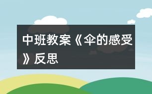 中班教案《傘的感受》反思