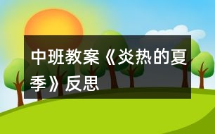 中班教案《炎熱的夏季》反思