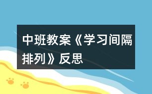 中班教案《學習間隔排列》反思