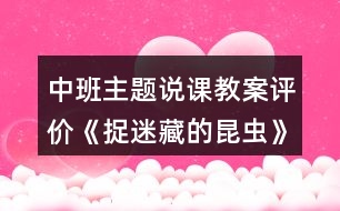 中班主題說課教案評(píng)價(jià)《捉迷藏的昆蟲》反思