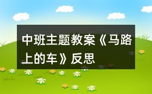 中班主題教案《馬路上的車》反思