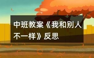 中班教案《我和別人不一樣》反思