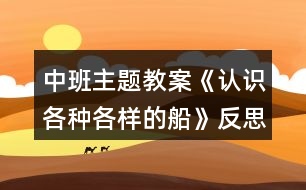 中班主題教案《認識各種各樣的船》反思