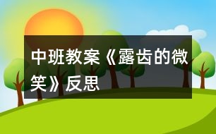 中班教案《露齒的微笑》反思