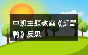 中班主題教案《趕野鴨》反思