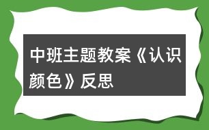 中班主題教案《認識顏色》反思