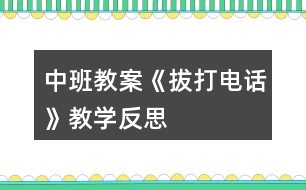 中班教案《拔打電話》教學(xué)反思