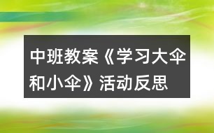 中班教案《學(xué)習(xí)大傘和小傘》活動(dòng)反思