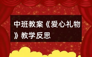 中班教案《愛心禮物》教學反思